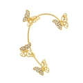 Sparkling gold butterfly ear cuff with rhinestones for non-pierced ears stylish jewelry - Hollow Rhinestone Ear Cuff