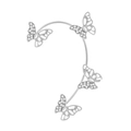 Elegant silver butterfly ear cuff with sparkling rhinestones in a non-pierced design - Silver Style B (Left)