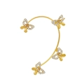 Elegant gold butterfly ear cuff with shimmering white rhinestones in a minimalist style - Gold D Style Left