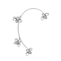 Silver bee ear cuff with sparkling rhinestones for non-pierced ears on white background - Silver G Style Right