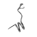 Kreativer Schlangen Zigarettenhalter Ring aus Silber mit detaillierter Metallstruktur - Antik-Silber