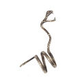 Vintage-Schlangenringhalter aus Bronze mit Schuppendetails auf weißem Hintergrund - Altgold