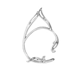 Detailed view of silver cat-ear elf ear cuff with hollow geometric metal design - Silver Right