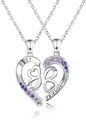 Collana Best Friends in argento con cuore in cristalli sfumati viola e blu - Assortimento Argento