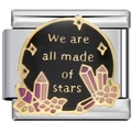 Maillon de bracelet italien avec texte 'We are all made of stars' et cristaux colorés - Fait d'étoiles Style (4259)