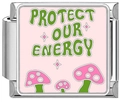 Λεπτομέρεια ιταλικού γούρι με κείμενο Protect Our Energy και σχέδιο μανιταριού - protect our energy(5009)