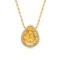 Elegant pear-shaped yellow gem pendant necklace in s925 silver with a gold finish - 18K Gold Plated (Golden Yellow Zirconia)