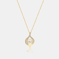 Elegante gouden druppelketting met witte parel en fonkelende zirkonia-stenen - Alleen Hanger (Zonder Ketting) / 18K Goud