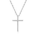 Poliertes S925 Sterlingsilber Kreuzkette mit minimalistischem geometrischem Anhänger - Kreuzanhänger (PXZ519) / 925er Silber / Platin