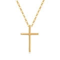 Minimalistische S925 Sterling Silber Kreuzkette in poliertem Gold-Finish für Damen - Kreuzanhänger (PXZ519) / 925er Silber / 18K-Gold