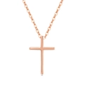 Minimalistische S925 Silber Kreuzkette in Roségold-Optik mit feiner O-Kette - Kreuzanhänger (PXZ519) / 925er Silber / Roségold