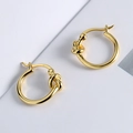 Minimalist S925 sterling silver knot hoop earrings in elegant rose gold finish - 925 Silver / Gold