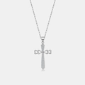 S925 sterling silver cross necklace pendant with micro-pave stones and heart details - Heart Frame Style (PXZ177) / Platinum