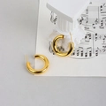 Minimalistische S925 Sterlingsilber C-Form Creolen in hochglanzpolierter Goldoptik - 925er Silber / Gold