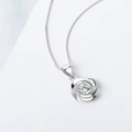 Minimalistische 925 zilveren rozenketting met een schitterende ronde zirkonia hanger - Witte Zirkonia Hanger (Pendant Only (Without Chain)) / 925 zilver / Wit