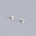 Polished S925 sterling silver butterfly earring backs with petal edges for secure fit - Platinum