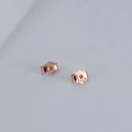 S925 sterling silver earring backs in rose gold finish with floral petal shape - Rose Gold