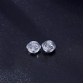 Paire de fermoirs de boucles d'oreilles en silicone transparent pour clous en argent - Rond (Platine)