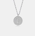 S925 sterling zilveren ronde ketting met letter B en bezet met pavé zirkonia steentjes - 925 zilver / Platina (Letter B)