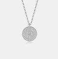 S925 sterling zilveren ketting met letter F hanger en fonkelende zirkonia steentjes - 925 zilver / Platina (Letter F)