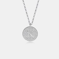 Zilveren ketting met een ronde hanger met letter K en sprankelende zirkonia-stenen - 925 zilver / Platina (Letter K)