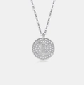 Minimalistische S925 zilveren ketting met ronde L-letter hanger en pavé gezette zirkonia - 925 zilver / Platina (Letter L)