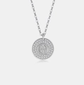 S925 sterling zilveren ketting met sprankelende ronde hanger en pavé zirkoon letter Q - 925 zilver / Platina (Letter Q)
