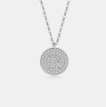 S925 sterling zilveren ketting met ronde hanger van zirkonia en gepolijste letter R - 925 zilver / Platina (Letter R)
