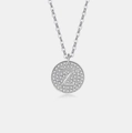 Minimalistische S925 zilveren ketting met glanzende letter Z hanger en pavé cirkel - 925 zilver / Platina (Letter Z)