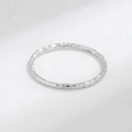 Minimalist hammered texture silver ring with 990 hallmark and thin band design - US 5 / Silver