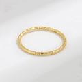 Minimalist S925 sterling silver hammered texture ring in gold finish with 990 hallmark - US 5 / 18K Gold