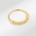 Minimalistische S925 zilveren ring met 10 matte gouden kralen tegen angstgevoelens - US 5 / 18K Goud