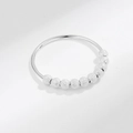 Minimalistische S925 sterling zilveren ring met tien matgeborstelde zandkralen - US 5 / Zilver