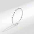 Minimalist S925 sterling silver thin band ring in a polished silver finish for daily wear - Hong Kong Size 5 / White Gold