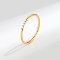 Minimalist S925 sterling silver thin band ring in a polished golden metal finish - Hong Kong Size 5 / 18K Gold