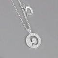S925 sterling silver O-chain necklace with double D-shaped pendants and sparkling cubic zirconia - Silver (Letter D)