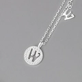 Elegant S925 silver necklace featuring a sparkling letter W pendant with micro-pave crystals - Silver (Letter W)