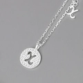 S925 sterling silver necklace featuring a sparkling letter X pendant with tiny crystals - Silver (Letter X)