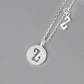 Elegant S925 sterling silver necklace featuring a sparkling pavé zircon letter Z pendant - Silver (Letter Z)