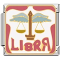 Charme de signe Libra en acier inoxydable et émail pour bracelets modulables de style italien - Style Balance (3540)
