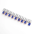 Edelstahl Gliederarmband im italienischen Stil mit zehn blauen Edelsteinen in Roségold - Einzelgliedmodul / Zuckerwürfel Dunkelblau