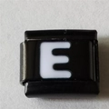Modulaire roestvrijstalen armband schakel in zwart met witte letter E design - Zwart En Wit Letter E (1219)