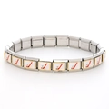 Dettaglio delle maglie del bracciale in acciaio inossidabile con design a smalto hockey - Hockey su Ghiaccio (1302)