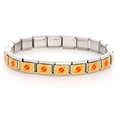 Dettaglio del bracciale modulare in acciaio inossidabile con ciondoli da football americano - Rugby (1303)