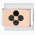 Eslabón de pulsera italiana en oro rosa con diseño floral de trébol negro de moda - Trébol Negro (0641)