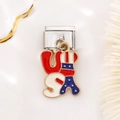 Ιταλικό σύμβολο με κρεμαστό γράμμα σημαία ΗΠΑ για βραχιόλι 4ης Ιουλίου - Στυλ USA (1408)