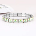 Italian charm bracelet featuring 9mm stainless steel Margarita cocktail enamel link - Margarita Glass (1376)