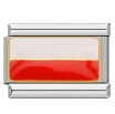 9mm Edelstahl Italian Charm Armband-Glied mit polnischer Flagge aus Emaille - Polen (1184)