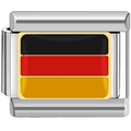 Deutsches Flaggen-Modulteil aus 9mm Edelstahl mit Goldrand für DIY-Charm-Armbänder - Deutschland (1185)