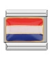 9MM Edelstahl-Armbandglied mit niederländischer Flagge für modulare Armbänder - Niederlande (1187)